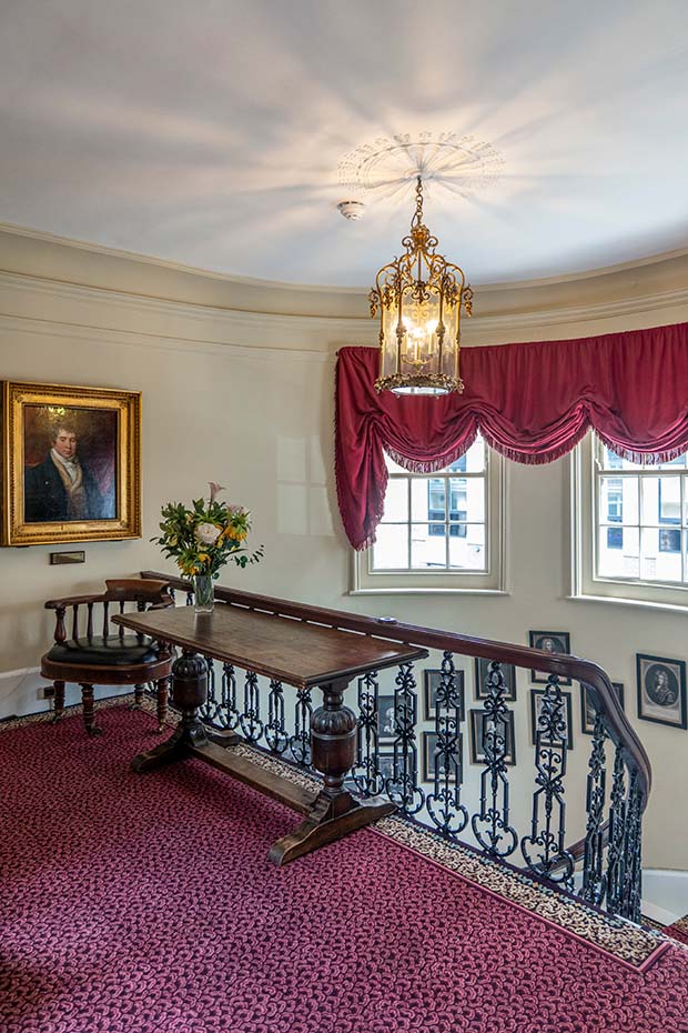 Lettsom House landing above spiral staircase Lettsom House landing above spiral staircase